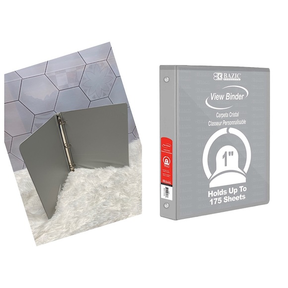 Office 3 Ring Binder 1 Economy View Binders Organizer Grey Round Ring